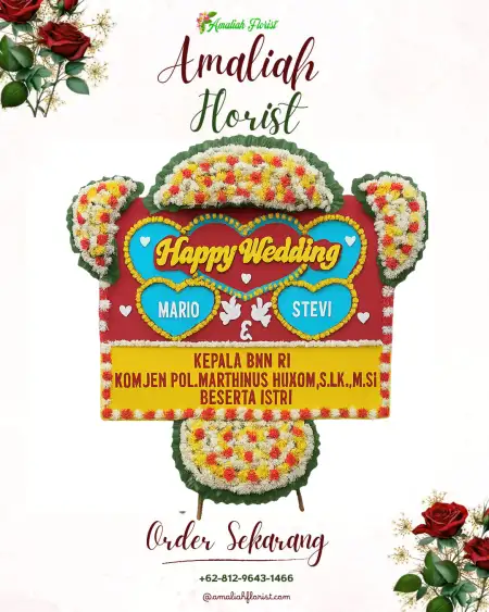 Papan Bunga Pernikahan Bintang